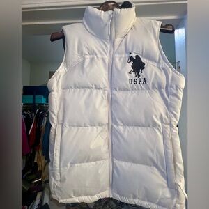 U.S. Polo Assn. Black and White Puffer Vest